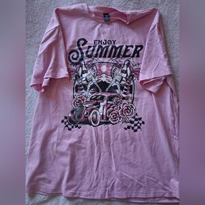 Oversized Graphic Tshirt, Shein Xs Pink